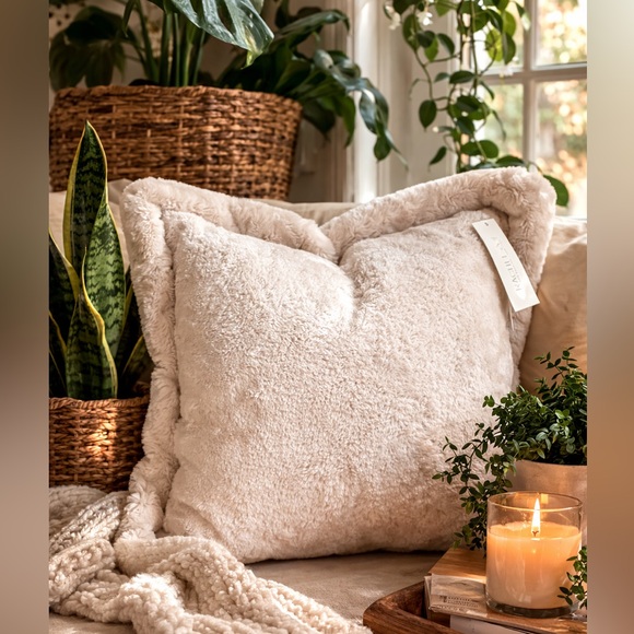 RACHEL ZOE Soft & Cozy Faux Fur Accent Pillow ! NWT! Cuddle up in coziness 😴 - Picture 14 of 14